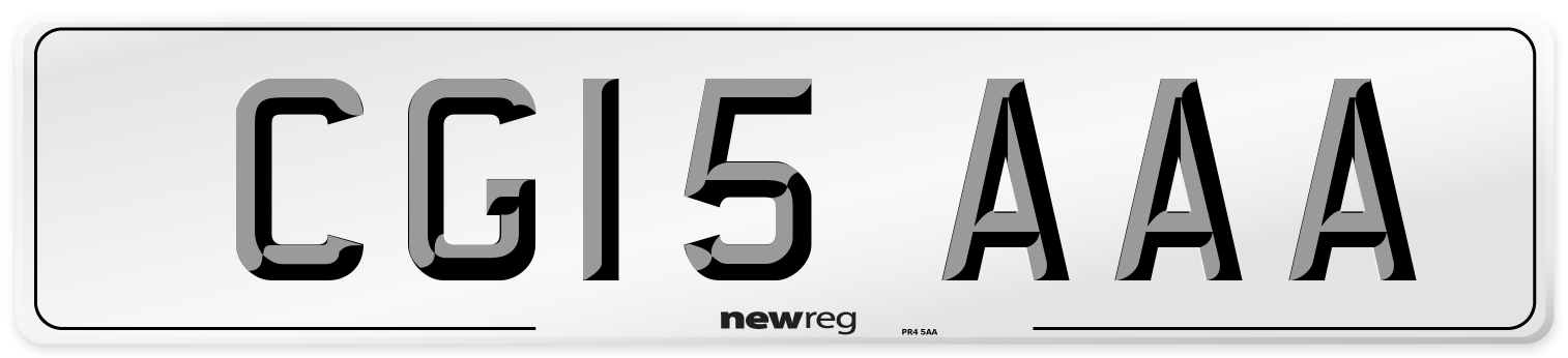 CG15 AAA Number Plate from New Reg